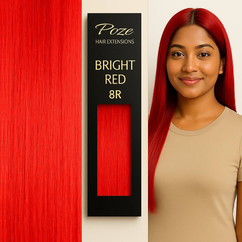 Tape On Löshår Premium - 8R Bright Red