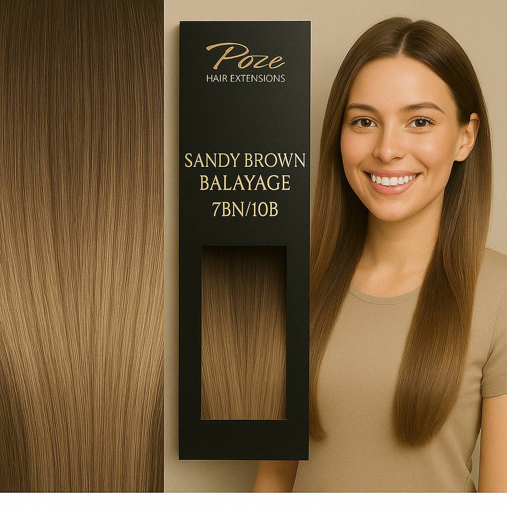 Micro Ring Extensions Standard - 7BN/10B Sandy Brown Balayage